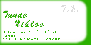 tunde miklos business card